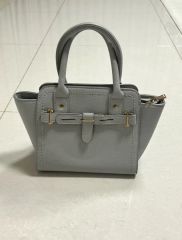 別注 MILOS 金具付きトートSS 2way ミニトートバッグ 灰×シルバー 