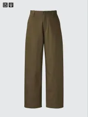 （新品）UNIQLO U ワイドフィット チノパンツ／レギュラー丈 38ダークブラウン 73size