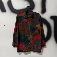 VTG ヴィンテージ マルチ COLOR パターン 長袖 シャツ