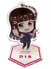 [중고] 잡화 쿠로사와 다이아 [세가 콜라보 카페 러브라이브! 시리즈 9th ANNIVERSARY! 스탠드 첨부 아크릴 키 체인(Aqours 세가 유니폼 데포르메)]