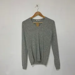 UNIQLO ユニクロ カシミア 100 Vネック ニット グレー レディース 90