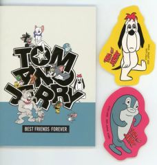 [중고] 상품 세트 집합 (화이트) / 돌피 / 사카나 (미니 노트 & 스티커) 아트 문구 [이치 반 쿠지 톰과 제리 Colorful Funny Time!] J상