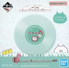 [중고]접시·찻잔 우사마루/블루 레코드풍 멜라민 플레이트 [이치반 쿠지 우사마루~뮤직 파티~] E상