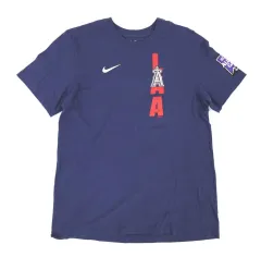 【中古】Tシャツ 大谷翔平#17(ロサンゼルス・エンゼルス) ナイキ オールスターゲーム2021 ネーム＆ナンバーTシャツ ネイビー Mサイズ