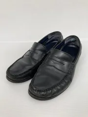 COLE HAAN ローファー 6 1/2W ブラック レザー・本革 無地 コインローファー