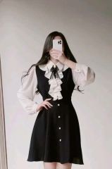 JILTU petit frill sleeve dress black - メルカリ