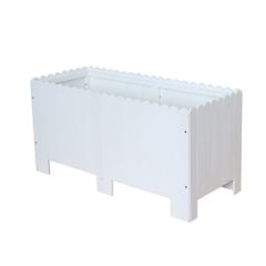 ホワイト 天然木プランターボックス 120×60×50cm レイズドベッド 園芸 
