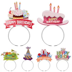 【即日発送】パーティー 帽子 誕生日 誕生日 帽子 紙 ハッピー バースデー バースデー ティアラ 誕生日 ハッピー パーティー デコレーション 6個 サプライ 20.50X15.00X2.00CM カチューシャ 示されているように