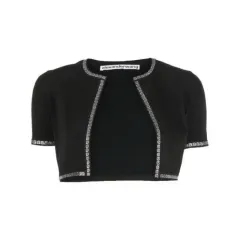 Alexander Wang ブラック クロップド 半袖 カーディガンのサムネイル