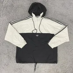 アディダス 長袖 ハーフジップ フードTシャツ フード取り外し可能 100