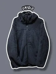 XL / ユニクロ フラッフィー毛糸 フリース フード ジャケット /0212