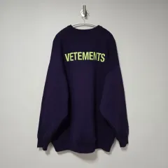VETEMENTS ヴェトモン オーバーサイズ 딥퍼플 コットン ニット / メンズ ニット / 男 ニットのサムネイル