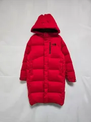 THE NORTH FACE ザノースフェイス レッド ダウンジャケット ロング丈 キッズ 140 0211