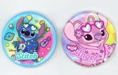 【中古】バッジ・ピンズ エンジェル(サングラス/顔アップ)＆スティッチ(サングラス/全身) 缶バッジセット 「Happyくじ Stitch Colorful Kawaii」 I賞