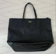 LACOSTE 幾何学模様 A4ブラック トートバッグ - メルカリ