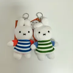 (新品) ボーダー柄 ストライプ ミッフィー ぬいぐるみ キーホルダー セット