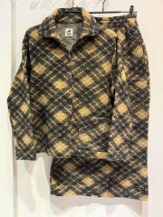 日本製【ISSEY MIYAKE】コットンリネンコート ブロックチェック柄 2 