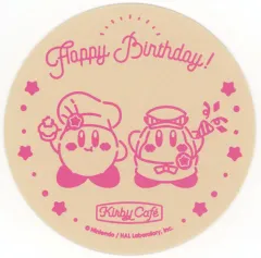 【中古】コースター カービィ＆ワドルディ(お誕生日月限定柄) オリジナルコースター 「星のカービィ カービィカフェ」 メニュー注文特典