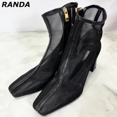 ランダ RANDA シアーショートブーツ センターシームデザイン チャンキーヒール サイドジップ L(24.0〜24.5cm相当)のサムネイル