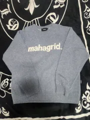 MAHAGRID マハグリッド ベーシック ロゴ ニット ブルー m サイズのサムネイル