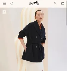 エルメス 샹달 カシミア コート 38のサムネイル