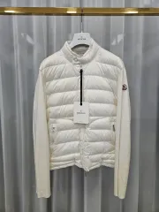 s)25年 モンクレール 白 ダウン ニット カーディガン s