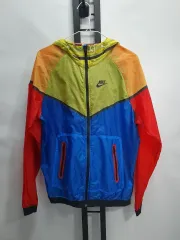 NIKE ナイキ 軽量 ウィンドブレーカー テックパック ジャケット 蛍光 ブルー レッド M