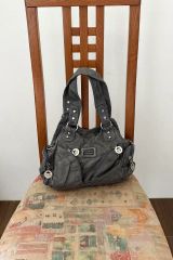 russet ラシット モノグラムテープ カゴ2WAYトートバッグ ブラック