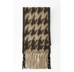 ZARA ザラ ジャカード ニット マフラー - ブラウンのサムネイル