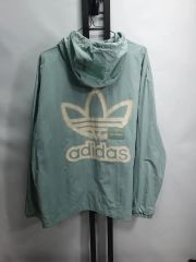 adidas クロップドジャケット ティール/ホワイト/グリーン - メルカリ