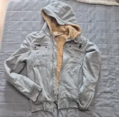DIESEL グレー フードジップアップ m
