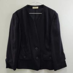 ANNIKKI KARVINEN ノーカラージャケット ダークブルー ANNIKKI KARVINEN ノーカラージャケット ダークブルー - メルカリ