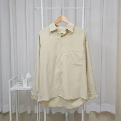コーデュロイst ルーズフィット 弱起毛 アシンメトリー 春シャツ