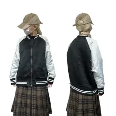 日本 ヴィンテージ ブラック ホワイト スタジャン ジャケット