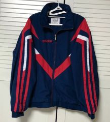 adidas フランス代表型ジャージー上下セット 青/赤/白：生産国タイ