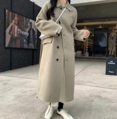 ダークネイビー オーバーサイズ ロングコート meri ハーフハンドメイド