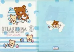 【中古】クリアファイル リラックマ＆コリラックマ＆キイロイトリ(水玉×ボーダー/しましまエブリディ) A4クリアファイル 「ローソンdeリラックマ」 2014年春のリラックマフェア お菓子キャンペーン品