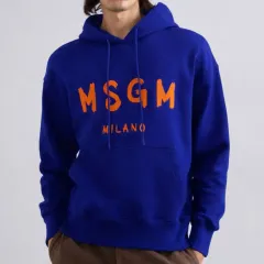 新品 MSGM ポケット フーディーTシャツ ブルーのサムネイル