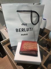 未使用級 ベルルッティ エベネ カリグラフィ 長財布 ダブルスタンプ 赤 