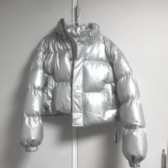 フォロー割あり‼️』ZARA シルバー ダウンジャケット テカテカ 42