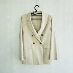 SNIDEL♡新品、ダブルジャケット、1M麻調、ライトベージュ金ボタン 
