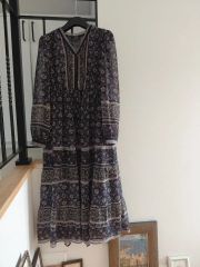 TORY BURCH トリーバーチ プリント パフスリーブ ドレス スパンコール 