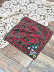 anna sui アナスイ ハンカチ グリーン/レッド バラ ローズ パータンのサムネイル
