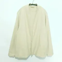ザラ ノーカラー リネン オープン ブレーザー ベージュ L_S1675