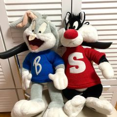 ルーニーテューンズ　ソフビフィギュアシリーズ　バックスバニーとシルベスターセット ルーニーテューンズ ソフビフィギュアシリーズ バックスバニーと