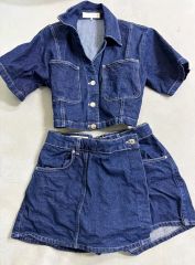美品 アニエスベー アンファン デニム セットアップ Gジャン スカート 