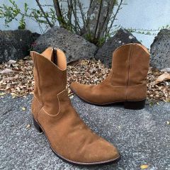 美品 アディクトクローズ ステア スエード ジップ ウエスタン ブーツ 