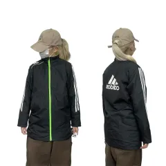 adidas ブラック BIG ロゴ 白 3本線 ウィンドブレーカー ジャケット