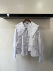 ☆未使用新品タグ付き☆GANNIストライプ柄 フリルスリーブ ブラウス 