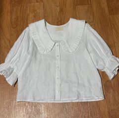 新品】bow.a 水際ブラウス ネイビー UVカット - メルカリ